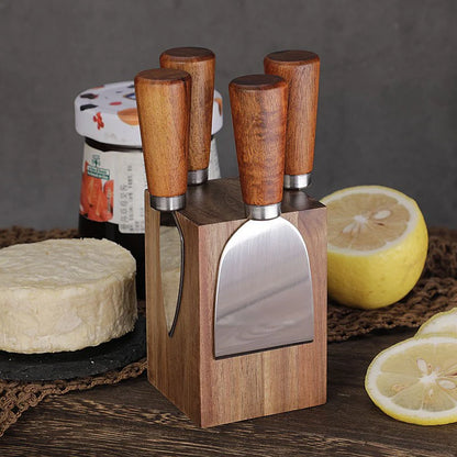 Corey Cheese Knife Block - Silver
