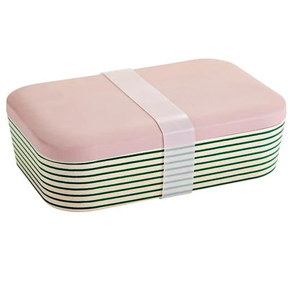 Bamboo Lunch Container - Green Stripes