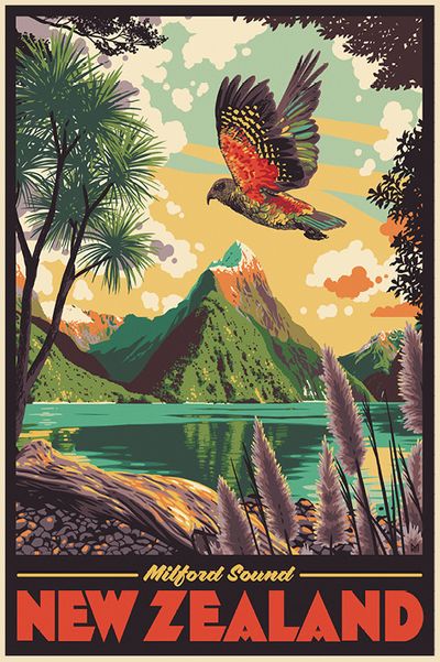 Milford Sound Tea Towel