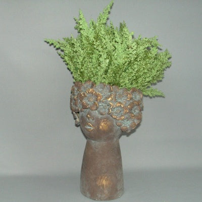 Bronze Boy Head Planter