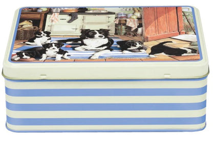 Tracy Hall Border Collies Deep Rectangle Tin