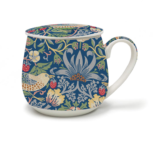 Tea Infuser Mug - William Morris Strawberry Thief