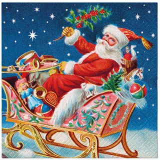 Santa Claus on Sleigh Napkins