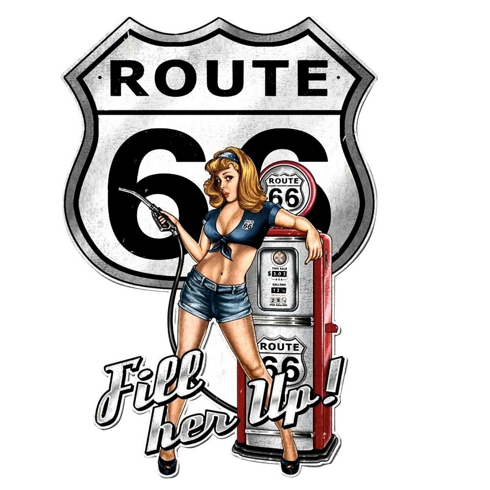 Route 66 Embossed Iron Wall Art
