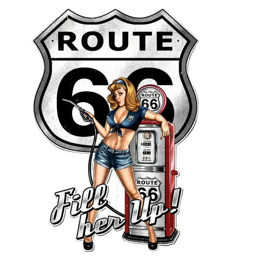 Route 66 Embossed Iron Wall Art