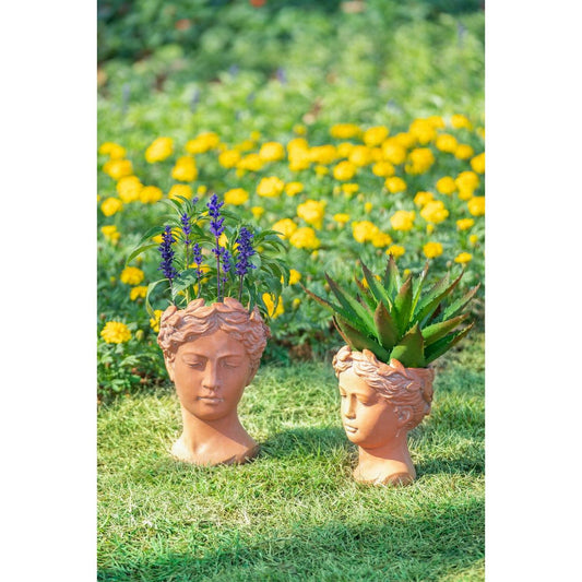 Terracotta Visage Head Planter