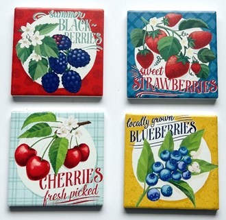 Vintage Berries coasters