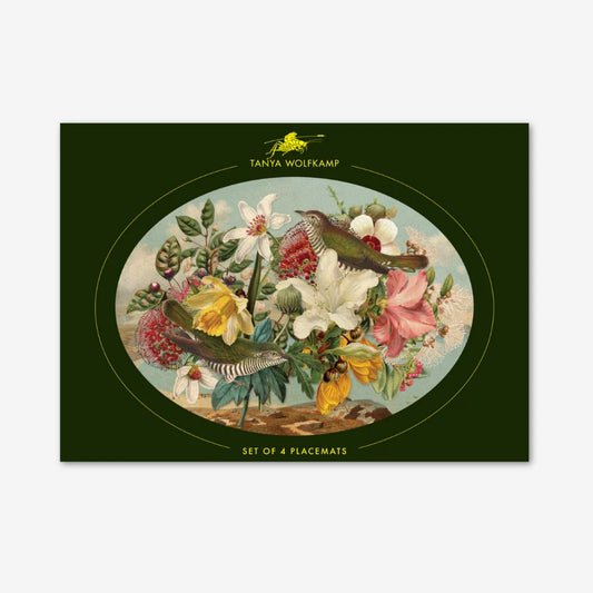 Oval Placemat - Set Of 4 - Vintage Birds