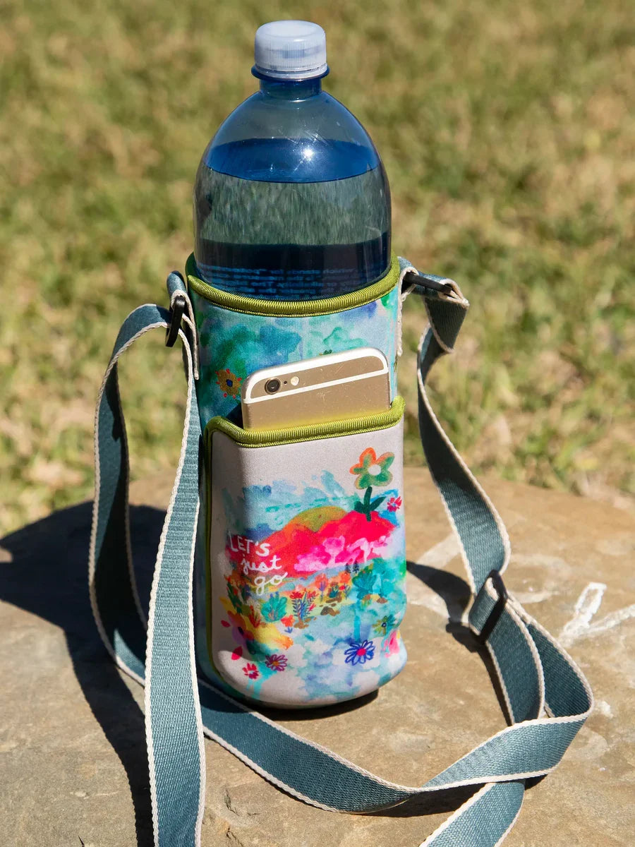 Water Bottle Carrier - Let's Just Go