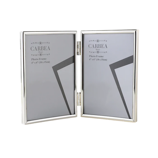Silver Picture Frame Double 4" x 6"