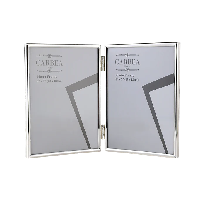 Silver Picture Frame Double 5"x 7"