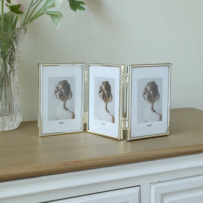 Silver Picture Frame Triple 4"x 6