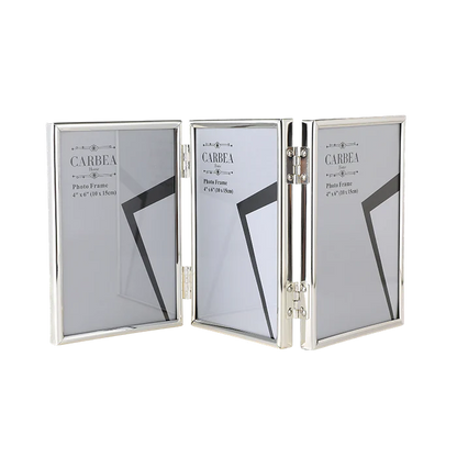 Silver Picture Frame Triple 4"x 6