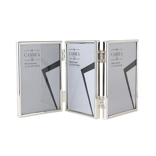 Silver Picture Frame Triple 4"x 6