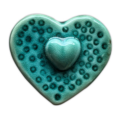 Mini Ceramic Hearts With Spots