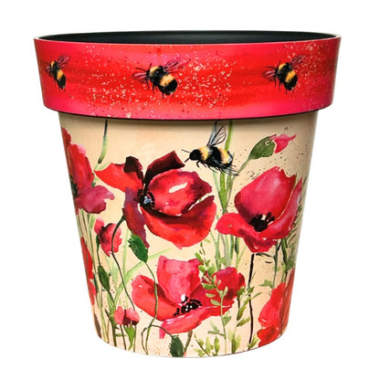 Planter Pot Zest Poppies & Bees