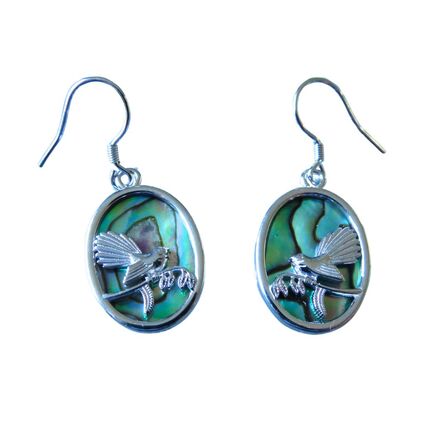 Fantail Sterling Silver with NZ Paua Earrings