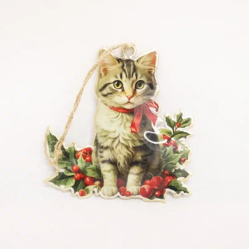 Vintage Cat With Garland Hanger
