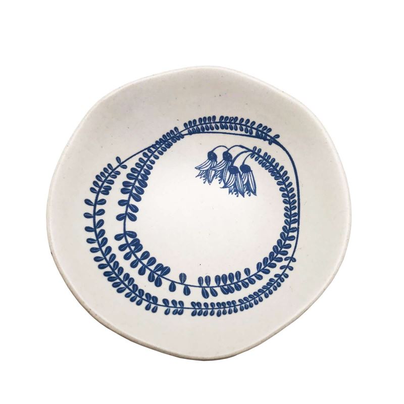 Blue Kowhai On White - Porcelain Bowl