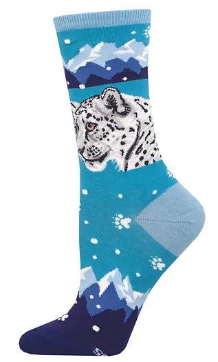 Snow Leopard - Blue, Endangered Species Collection Socks