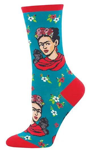 Kahlo Portrait Sock- Peacock