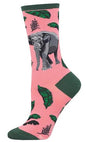 Asian Elephant - Pink, Endangered Species Collection Socks