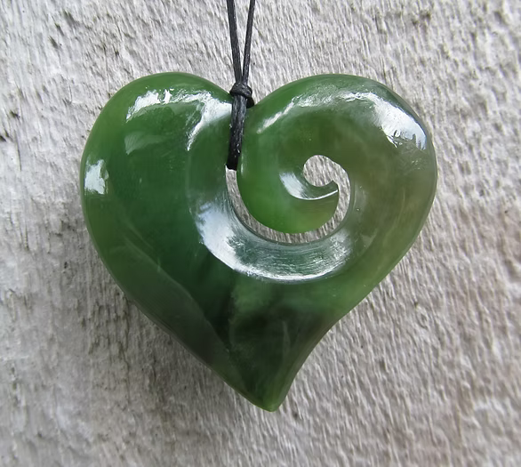 Koru Heart Greenstone Pendant
