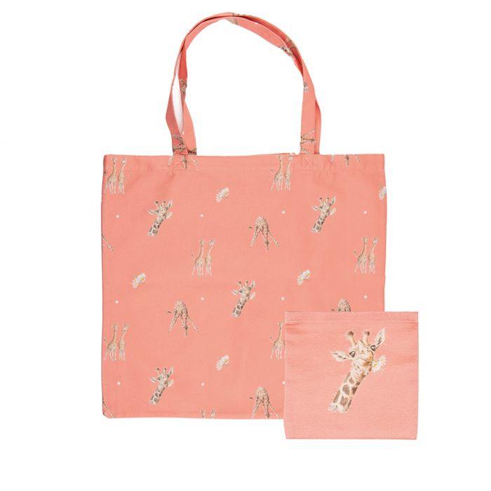 'Flowers' Giraffe Foldable Shopper Bag