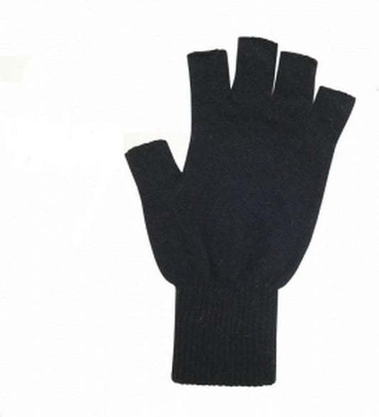 Possum Merino Fingerless Gloves Black