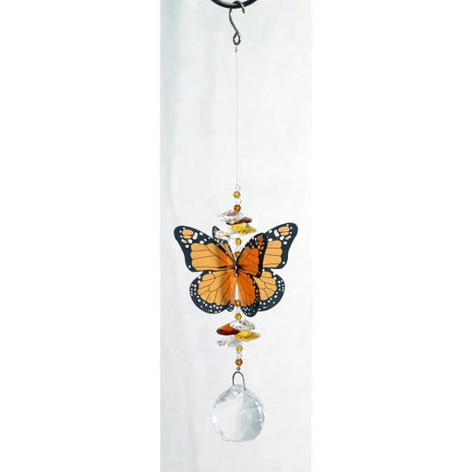 Orange Butterfly with Crystals