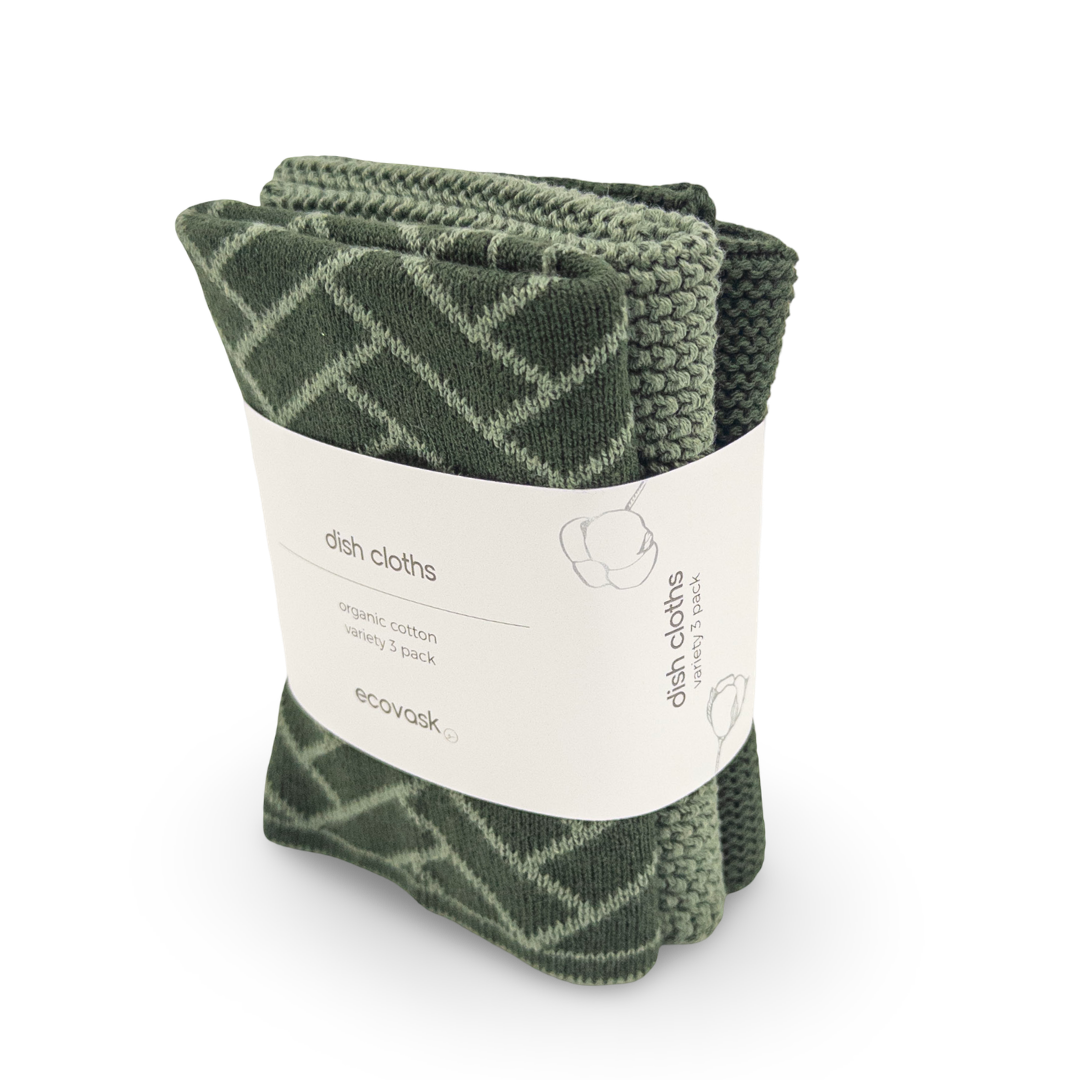 Dishcloth Variety 3pk - Forest Herringbone