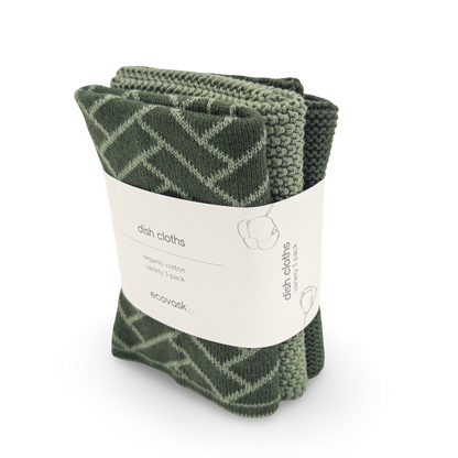 Dishcloth Variety 3pk - Forest Herringbone