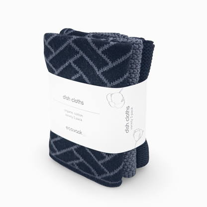 Dishcloth Variety 3pk - Black Herringbone