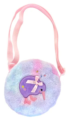 Kiwi Rainbow Plush Circle Bag