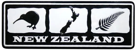 Black & White New Zealand Icons Magnet