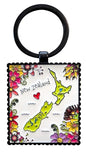 Stamp Floral Map Keyring