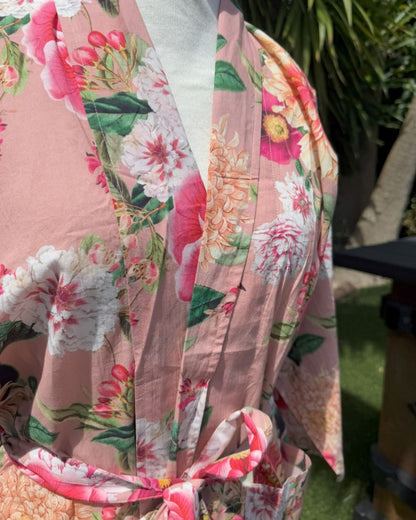 Fleur Kimono Robe - Blush