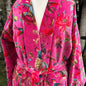 Paradise Hot Pink Velvet Kimono Robe