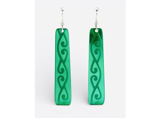 Green Kōwhaiwhai Earrings