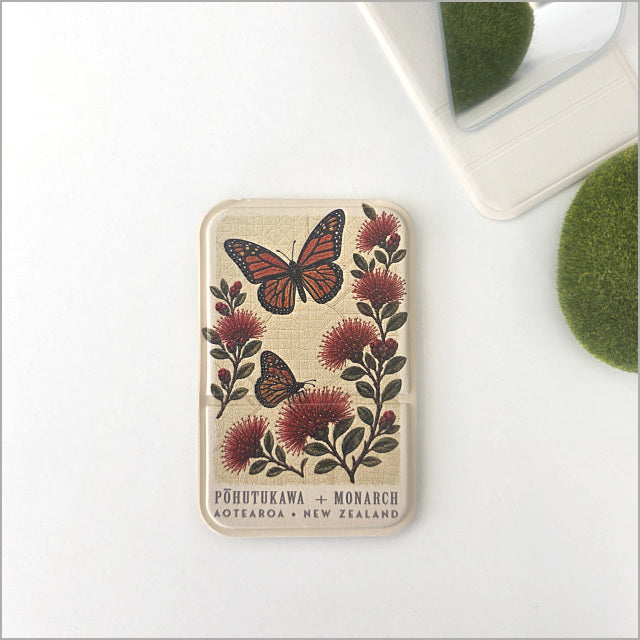 Pocket Mirror - Pohutukawa & Monarch