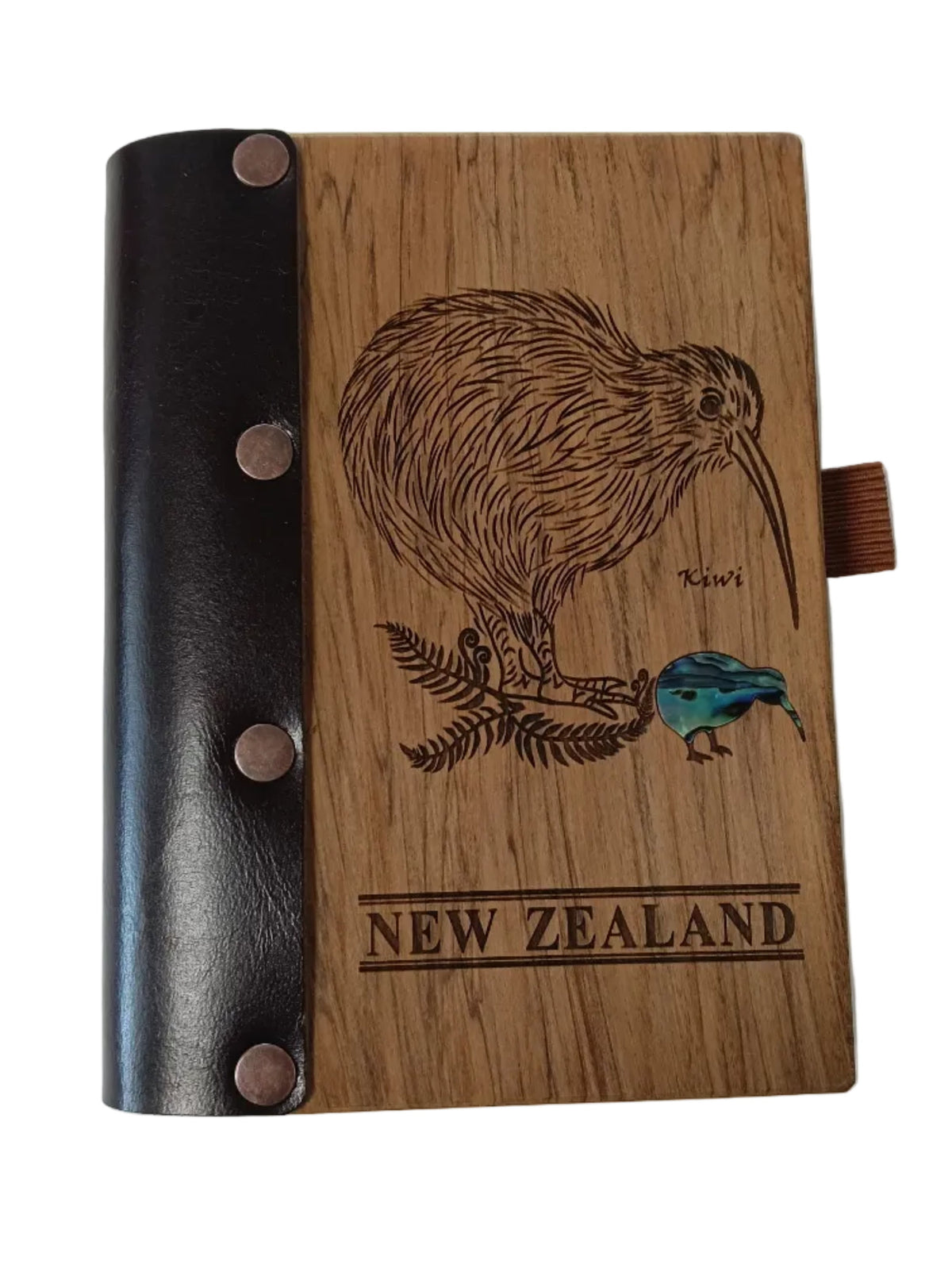 Kiwi Wooden & Leather Notebook