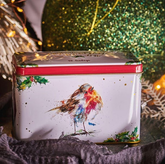 Christmas Robin Tea Tin - 40 Teabag Tin