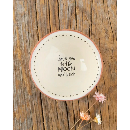 Trinket Terracotta Dish: Love You Moon