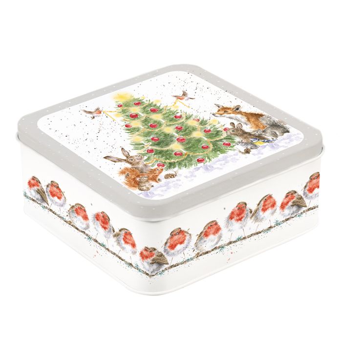 "A Woodland Christmas" Woodland Animals Christmas Tin