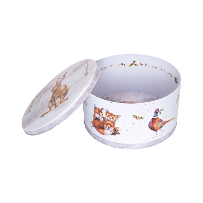 'Winter Woodland' Woodland Animal Christmas Round Tin