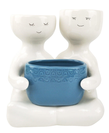 Friends holding a pot Planter Dusty Blue