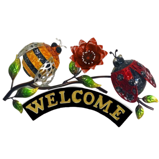 Bee and Ladybird Welcome Sign