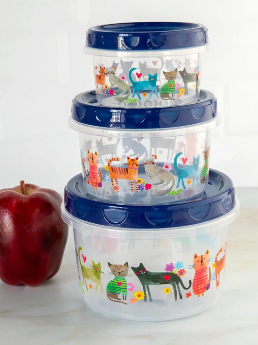 Set Of 3 Storage Containers - Cat