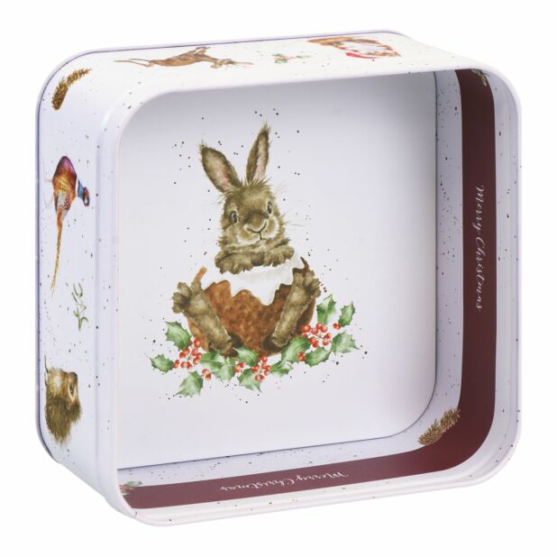 Winter Woodland Square Christmas Tin