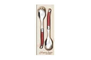 Andre Verdier Laguiole Salad Server Set Red - Tigerlily Gift Store